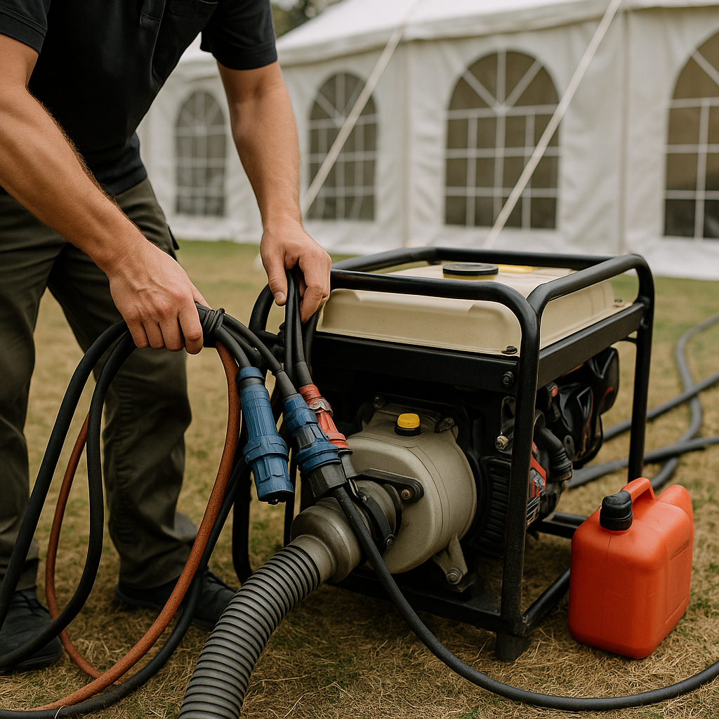 Where the Generator Goes Matters: Exhaust, Noise and Power Planning for Tented Events