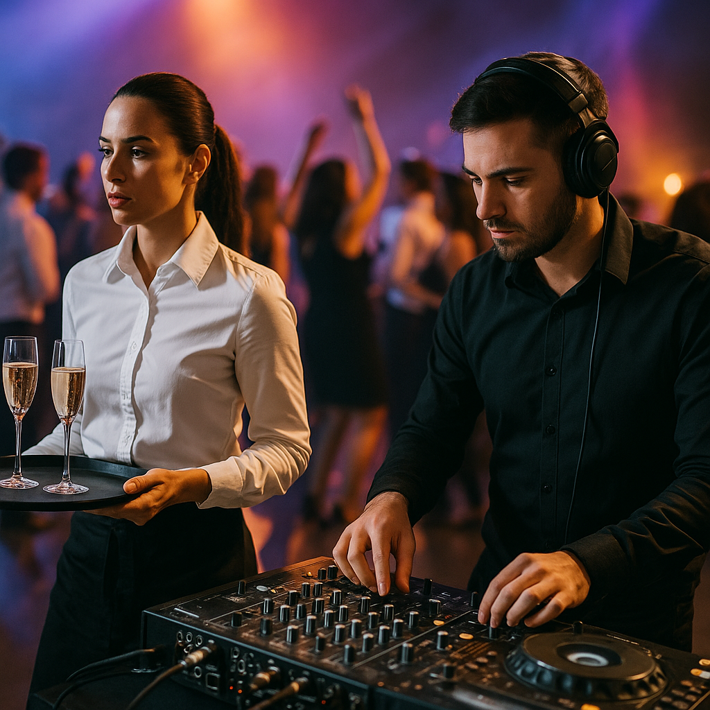Event professionals at work during a VNV Events celebration in South Florida