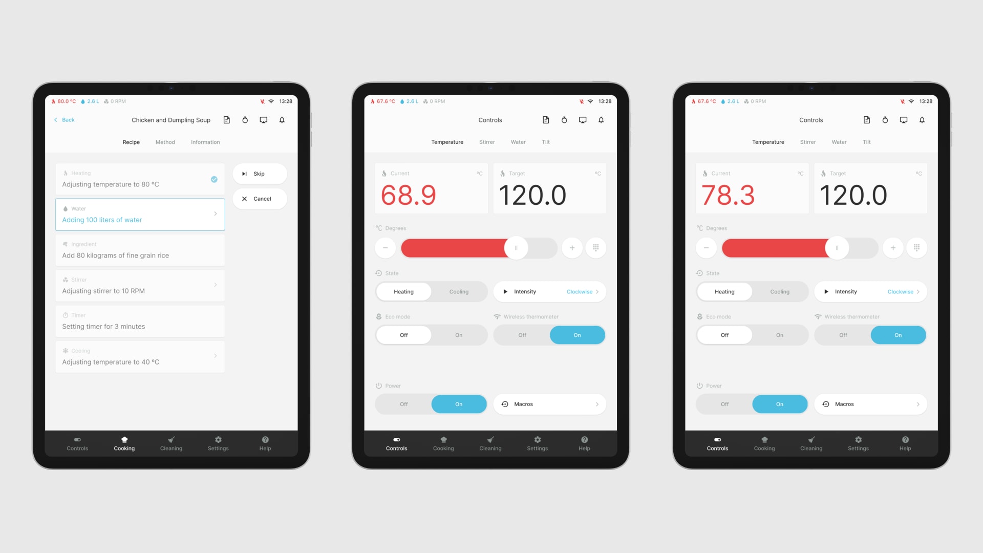 Image of four screens from the early exploration phase carried out by JØNI.