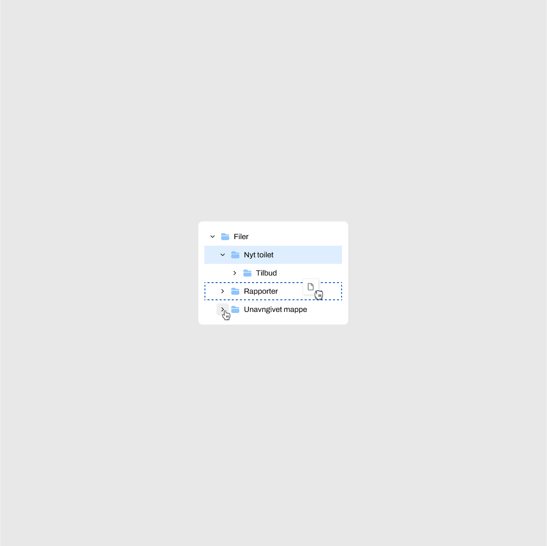 Design system component showing the file browser menu.