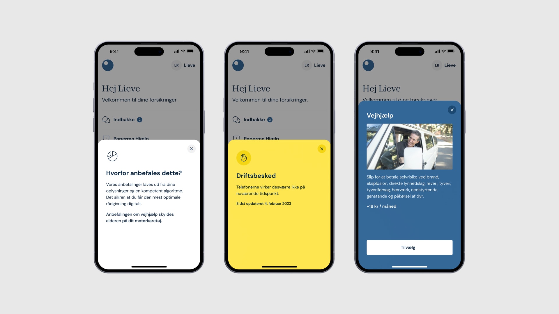 Multiple screens from the Popermo app.