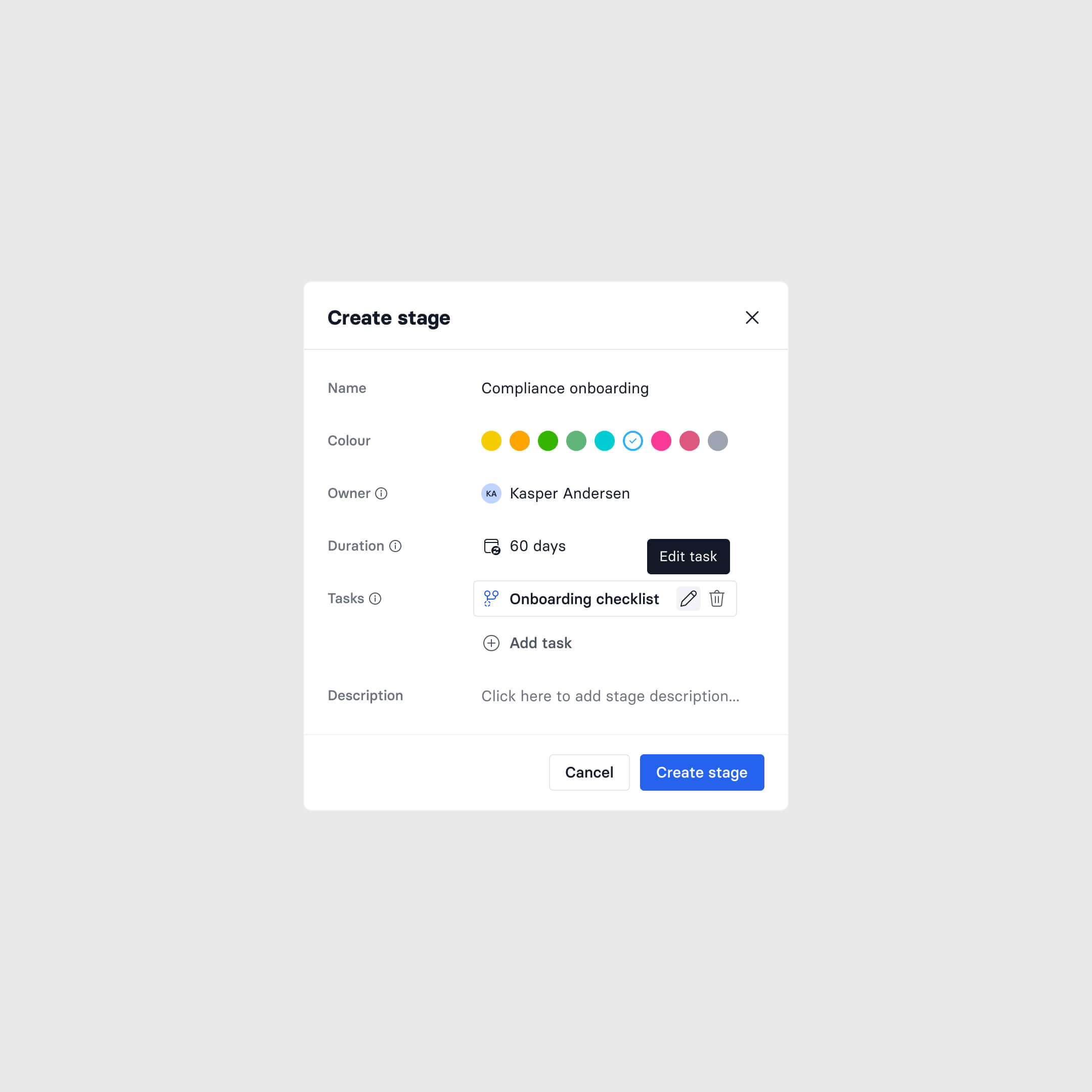 Design system component showing data.