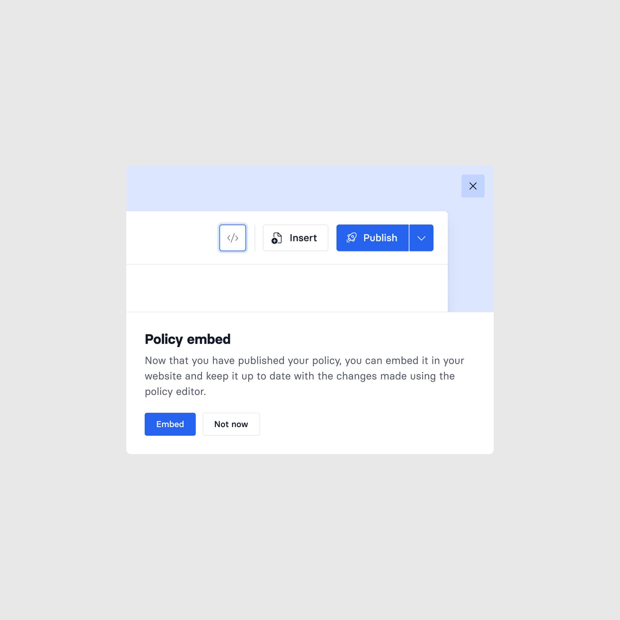 Design system component showing data.