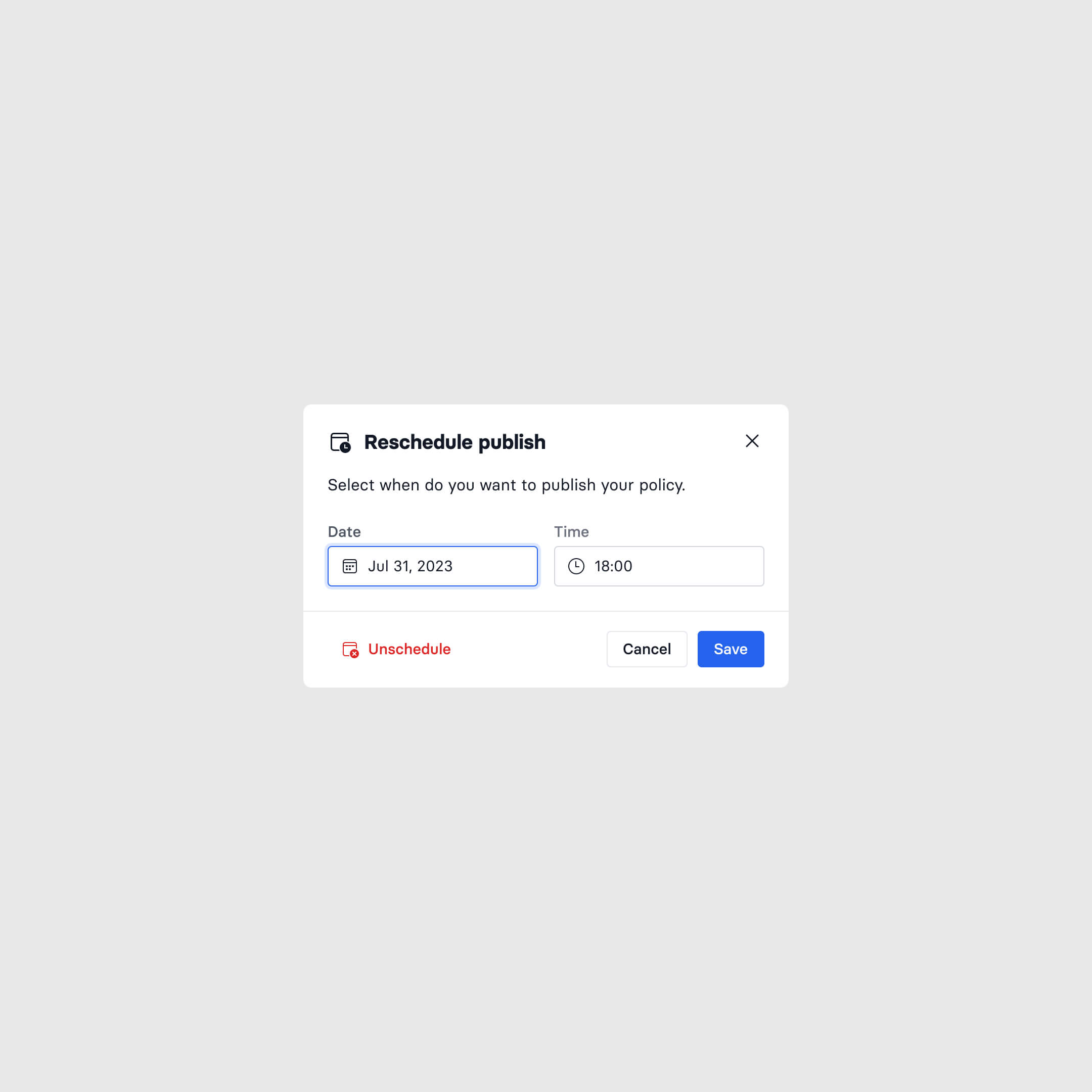 Design system component showing data.