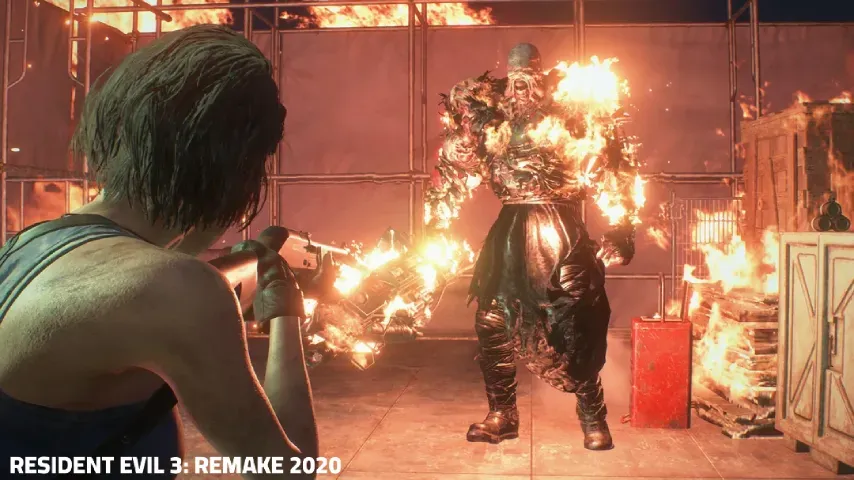 Nemesis en llamas en Resident Evil 3 Remake