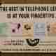 Photo of a vintage poster describing with words and diagrams how to use a rotary telephone. The main reading reads “The best in telephone service is at your fingertips...” with a 6 step diagram for how to use a rotary phone.