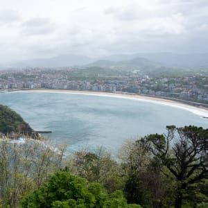 Looking down on the beaches of San Sebastián from above.