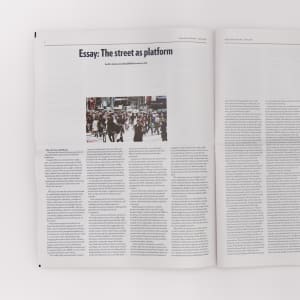 Photo of a newspaper spread.