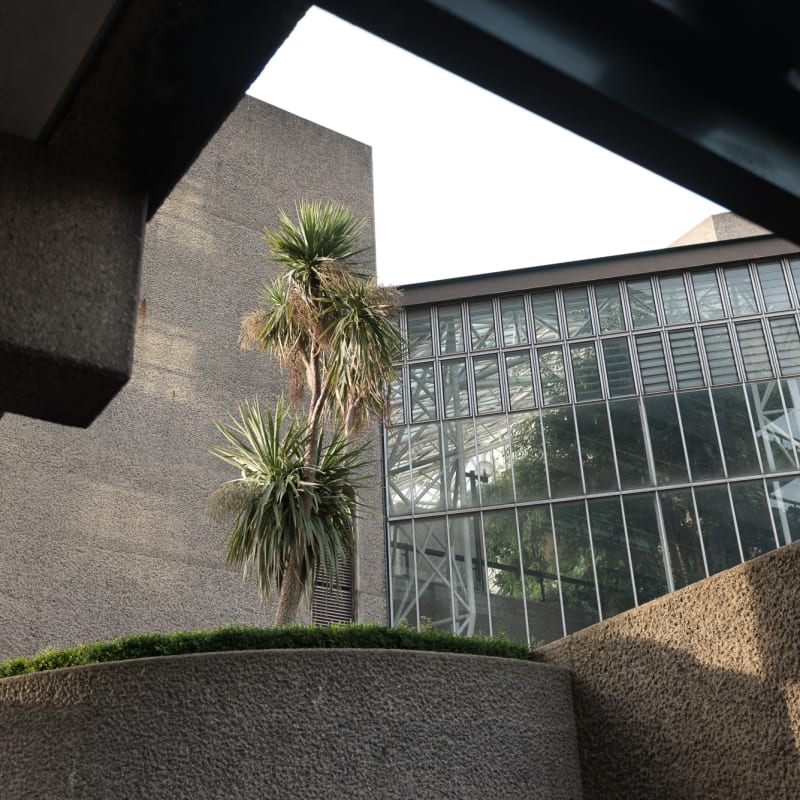 The exterior of the Barbican conservatory.