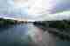 A panorama of the Rhine taken from the middle of a bridge.