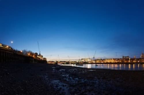 Panorama of the Thames skyline, taken beneath Millenium brige.