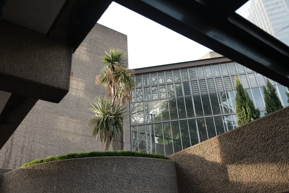 The exterior of the Barbican conservatory.