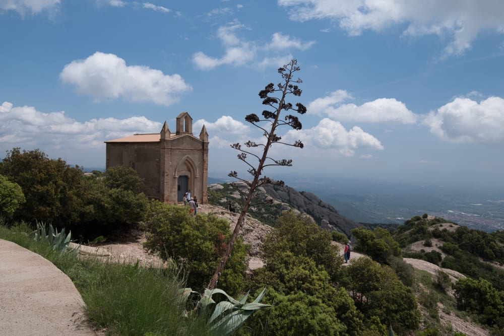 A view of Ermita de Sant Joan on the Montserrat hills.