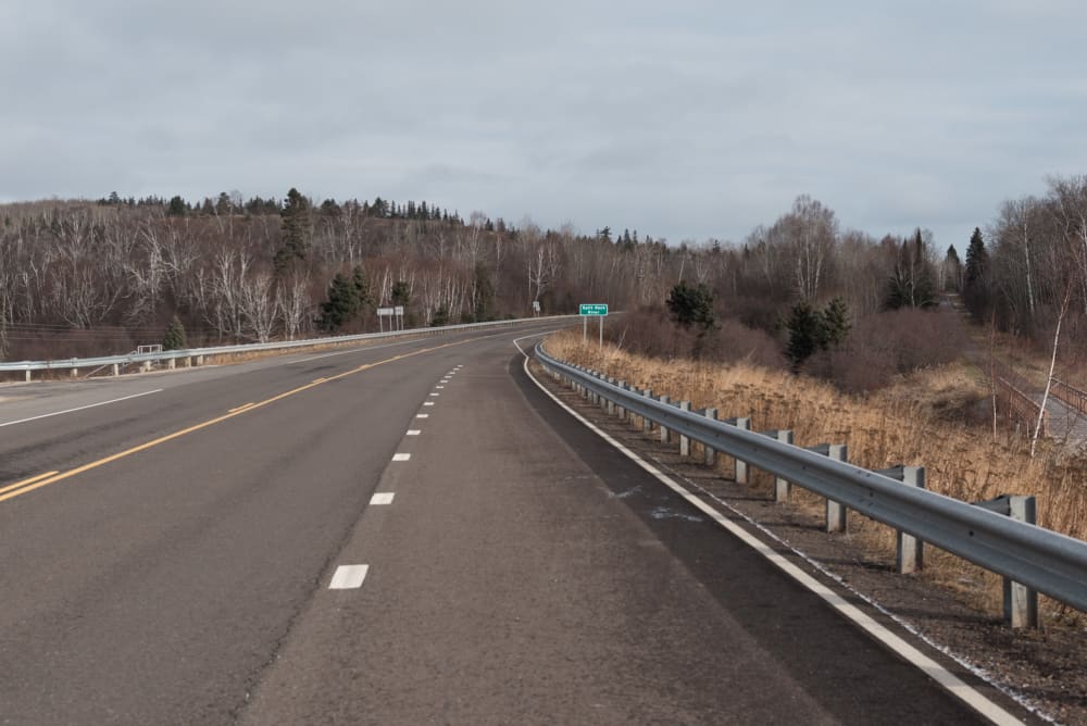 A photo taken from the side of US highway 61.