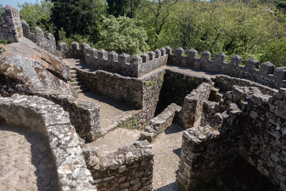 Looking down on to one corner of the Moorish castle.