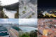 A grid of 6 images in a 3 by 2 layout. From left to right, top to bottom, the images are:
Image 1: A photo taken from high up, overlooking a bend in Baptism river. The river is mostly covered in snow and ice. There’s sparkles in the air from snow flying about.
Image 2: A photo of several streets and pavements taken from above. It looks closer to a model than a real street scene.
Image 3: A panorama of Lisbon at night. The streets are filled with yellow and white lights and a suspension bridge can be seen in the distance.
Image 4: A photo taken from a cable car overlooking a port.
Image 5: Looking down on the beaches of San Sebastián from above.
Image 6: Looking down on the red tile roofs of the Alfama neighbourhood