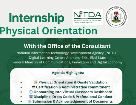 Internship Physical Orientation — Mon, 15 Sep 2025 in Glory Model International School Aramoko-Ekiti Ekiti State