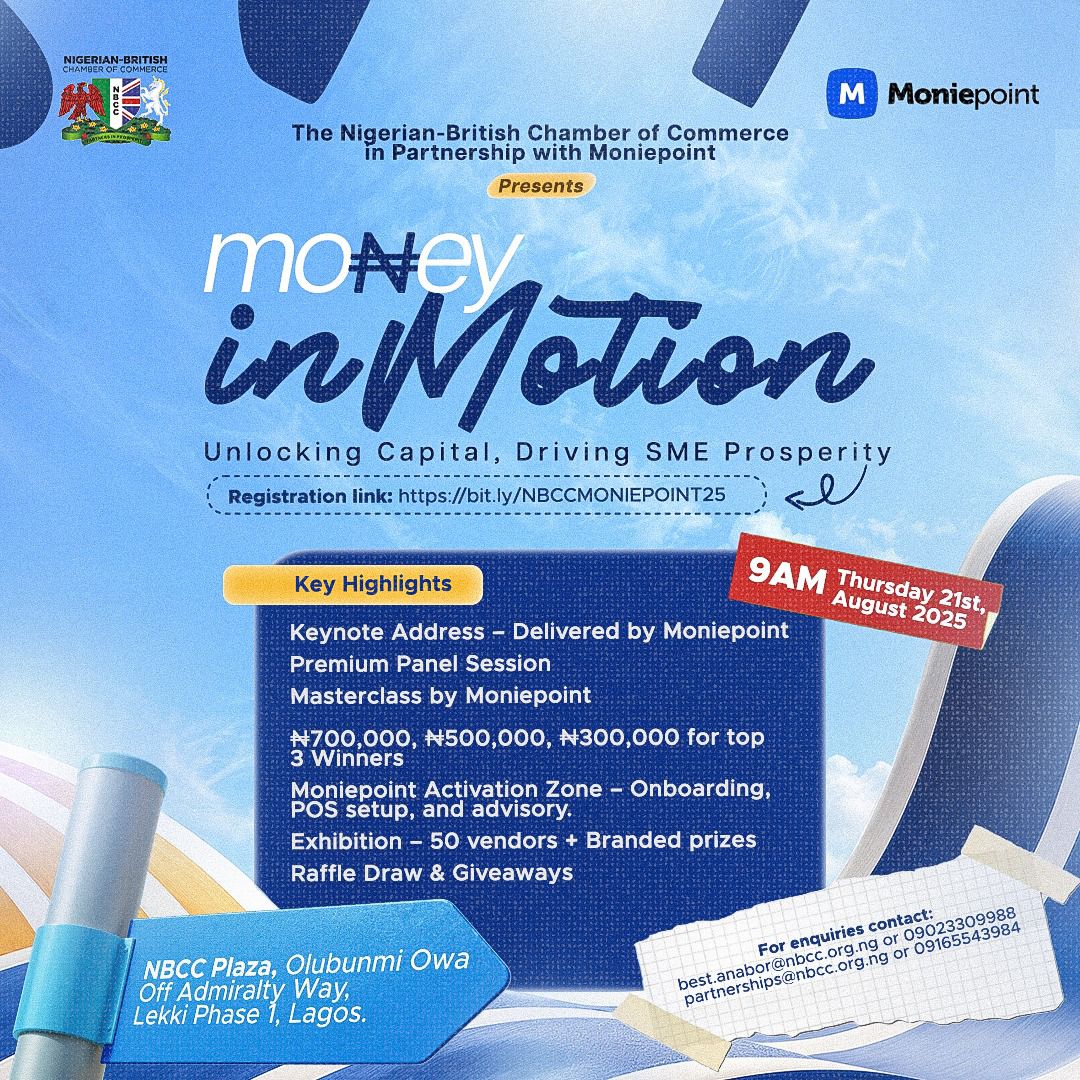 NBCC & Moniepoint: MONEY IN MOTION — Thu, 21 Aug 2025 in off Admiralty Way Lekki Phase 1 Lagos.