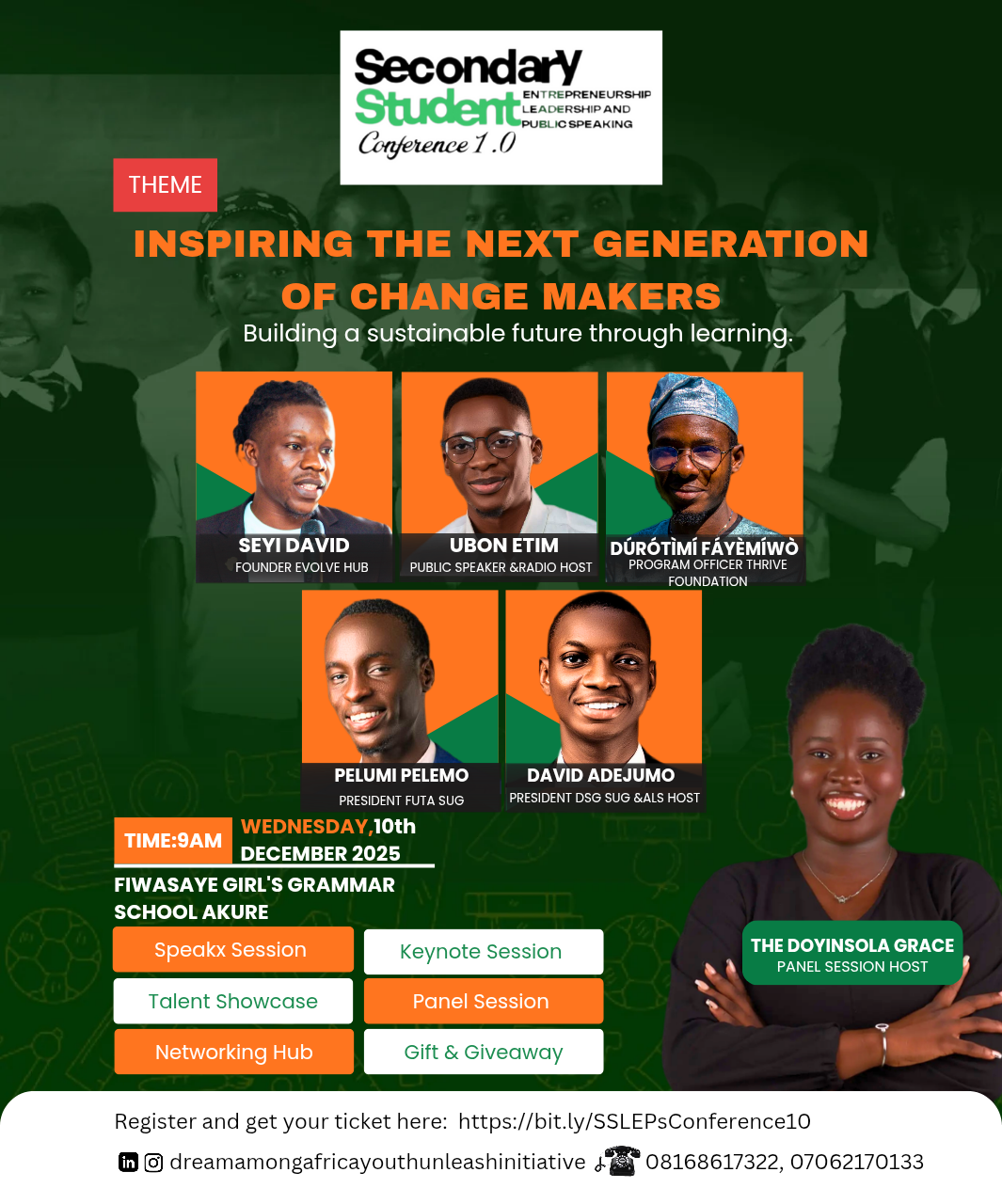 Secondary Student Secondary Leadership, Entrepreneurship and Public Speaking Conference 1.0 — Wed, 10 Dec 2025 in oba Ile road akure
