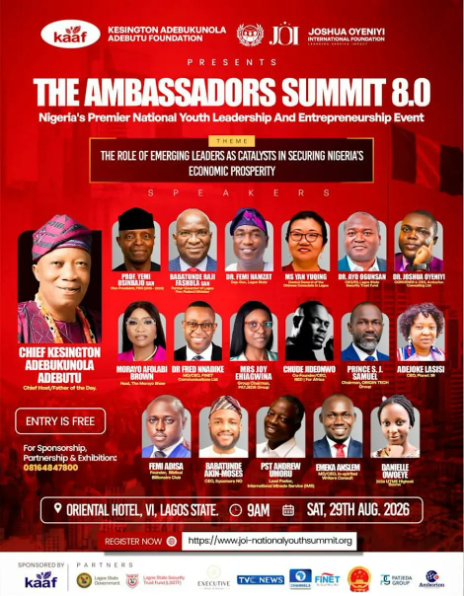 THE AMBASSADORS NATIONAL YOUTH SUMMIT (ORIENTAL HOTEL, LEKKI) — Sat, 29 Aug 2026 in Lagos Oriental HotelLagos