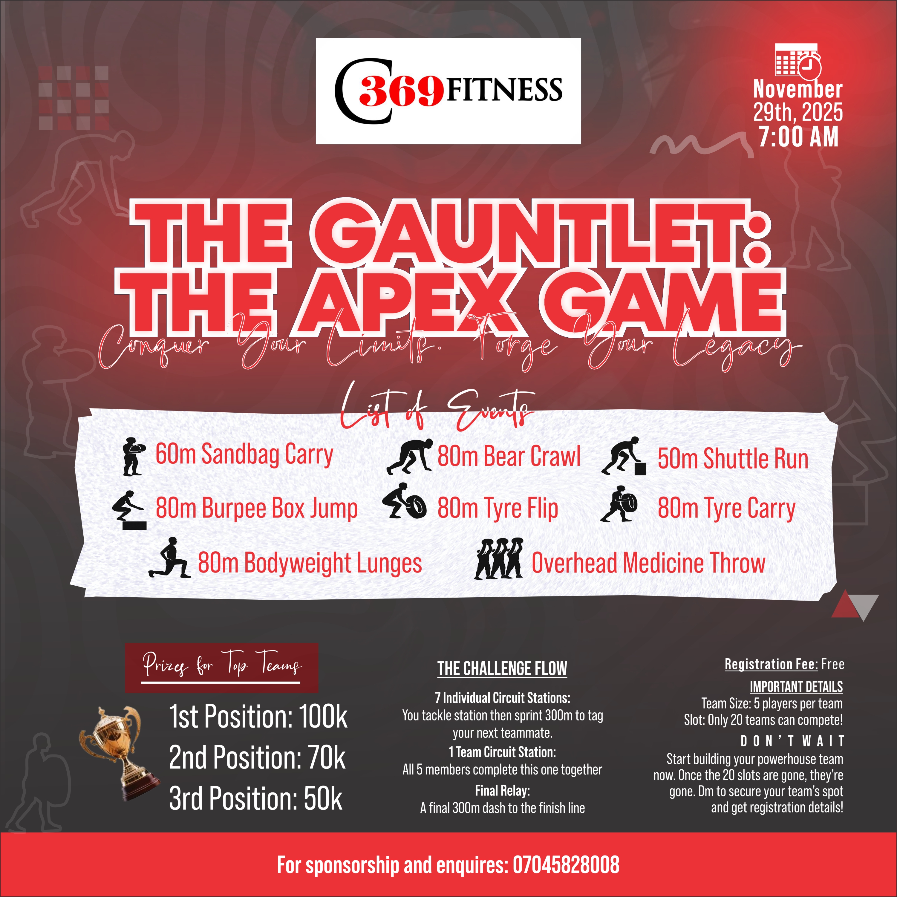 The Gauntlet: Gym Enthusiast Challenge — Sat, 29 Nov 2025 in Oau sport complex main bowl