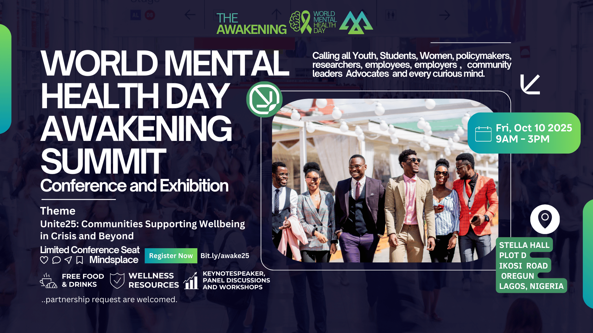 Unite25: Communities Supporting Wellbeing in Crisis and Beyond – The Awakening Summit — Fri, 10 Oct 2025 in Lagos