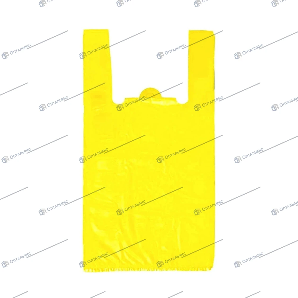 Пакет п/э типа майка,(24х44). (желтая-экстра),1меш/3500