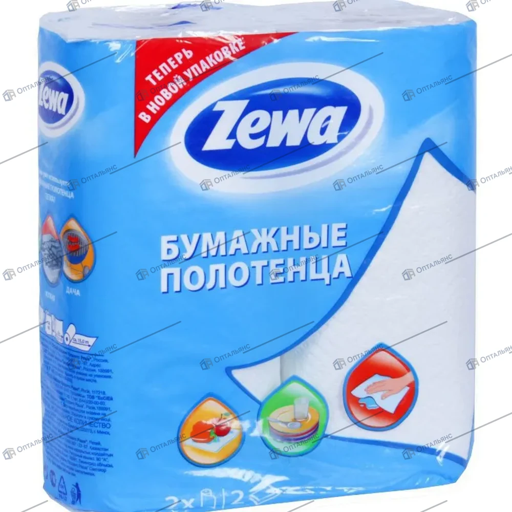 Полотенце бум 2-х сл "ZEWA",(белые) 1уп/12пач