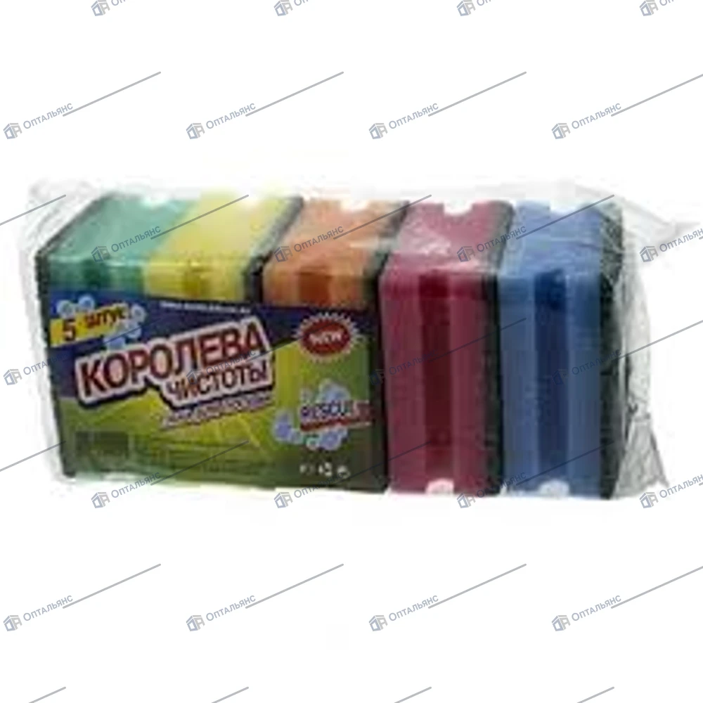 Губка для мытья посуды,"Королева " Профи 1пач/5шт 1уп/40.