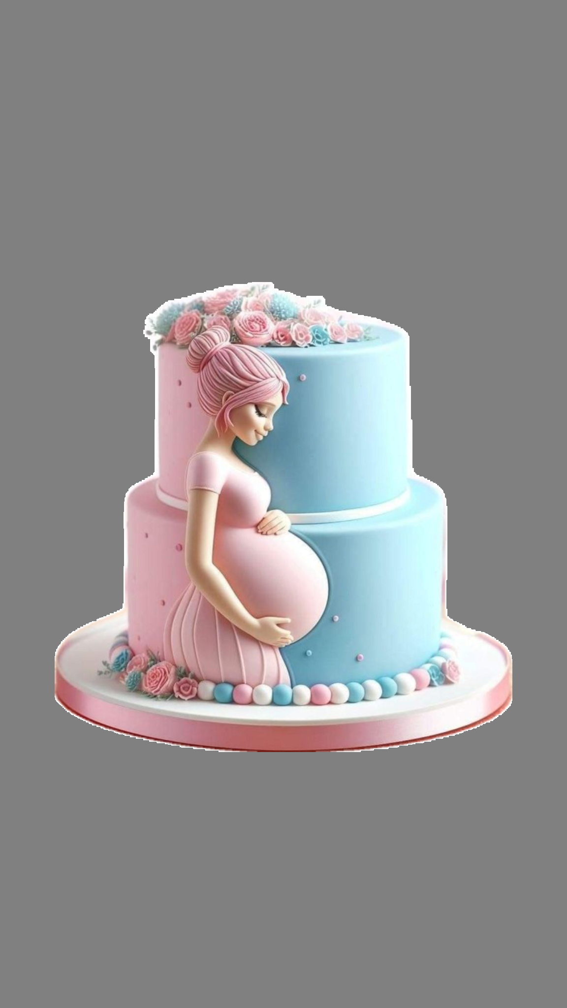 cake image of 10"/4" & 8"/4" - £165 (Fondant)