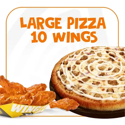 Any Large Pizza + 10 Wings