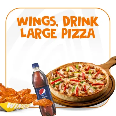 12 Inch Pizza, 10 Wings & 1.5 Litre Soft Drink