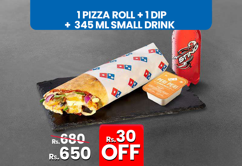 Loaded Pizza Roll + Dip + 345ml Drink