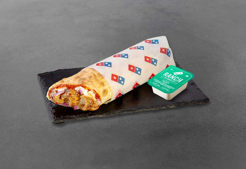 Chicken Seekh Kebab Pizza Roll + Dip