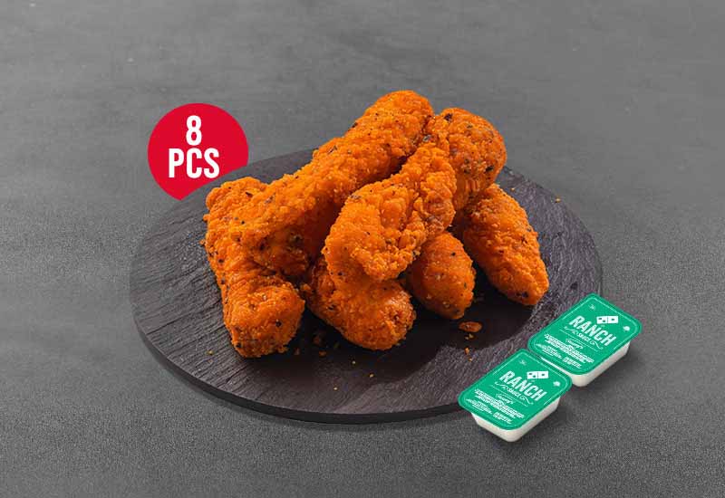 8 Pcs Chicken Strips + 2 Dip