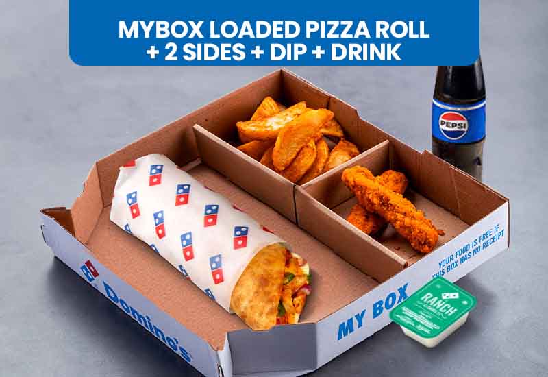 MyBox Loaded Pizza Roll + 2 Sides + Dip + Drink