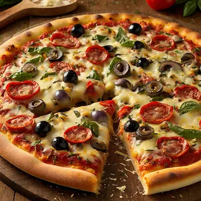 Hot Flaming Deep Dish Pizza