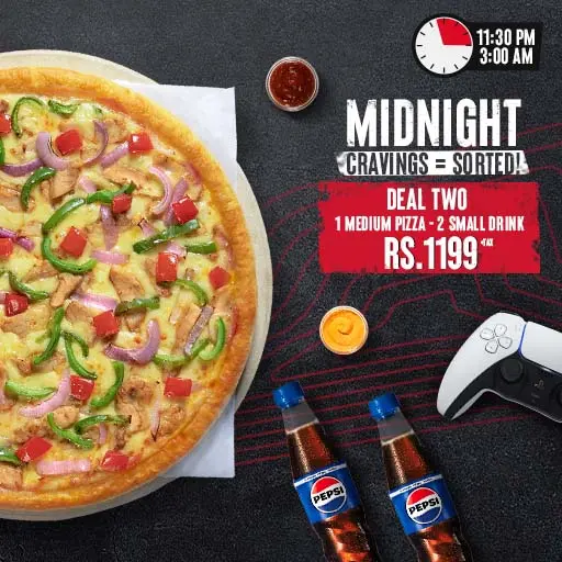 Medium Classic Pizza + 2 Small Drinks