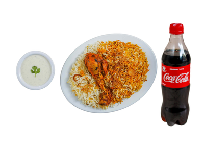 Single chicken biryani & coca cola - 345 ml