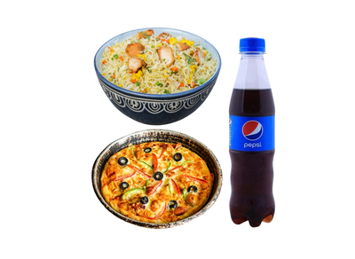 Chicken Chowmein, Regular Pizza & 500 ml Soft Drink