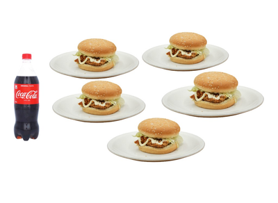 5 Krunchy Zinger Burgers & 1.5 Litre Soft Drink