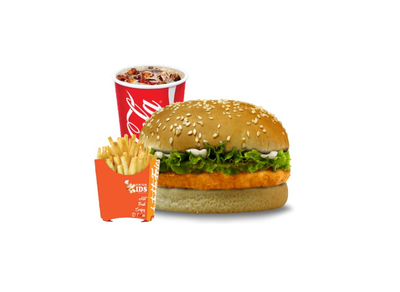 Chicken Burger, Regular Fries, Juice & Toy