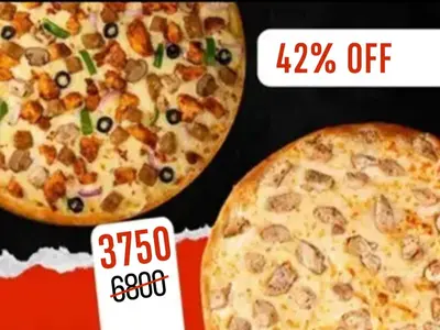 2 Extra Large Pizza, serves 8