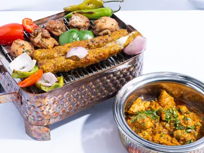 Chicken Seekh Kabab, Murgh Malai Tikka, Chicken Boneless Handi