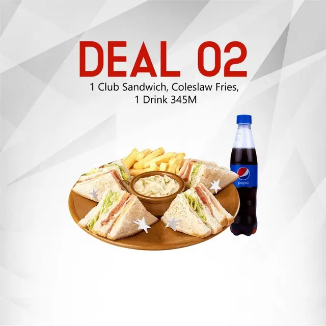 Club Sandwich, Coleslaw, Fries, 1 Drink 345ML