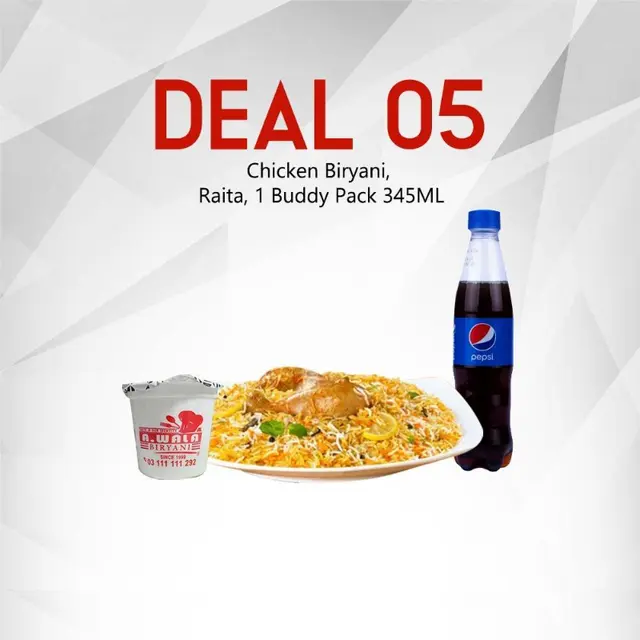Chicken Biryani, Raita, 1 Buddy Pack 345ML