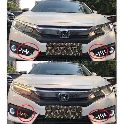 Honda Civic Front Bumper Heart Beat Line DRL 2018-2020