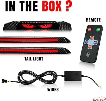 Universal Car Eyes Spoiler With Running Brake LED Lights (3Pcs) 4