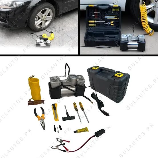 Air Compressor Dual Cylinder Full Kit With Box Auto Inflator Pump 1