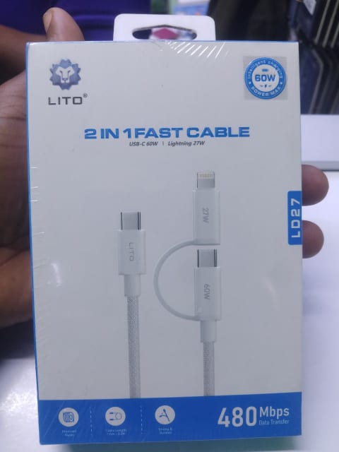 Lito 2 in 1 3-in-1 1.5m 60W Fast Charging Cable